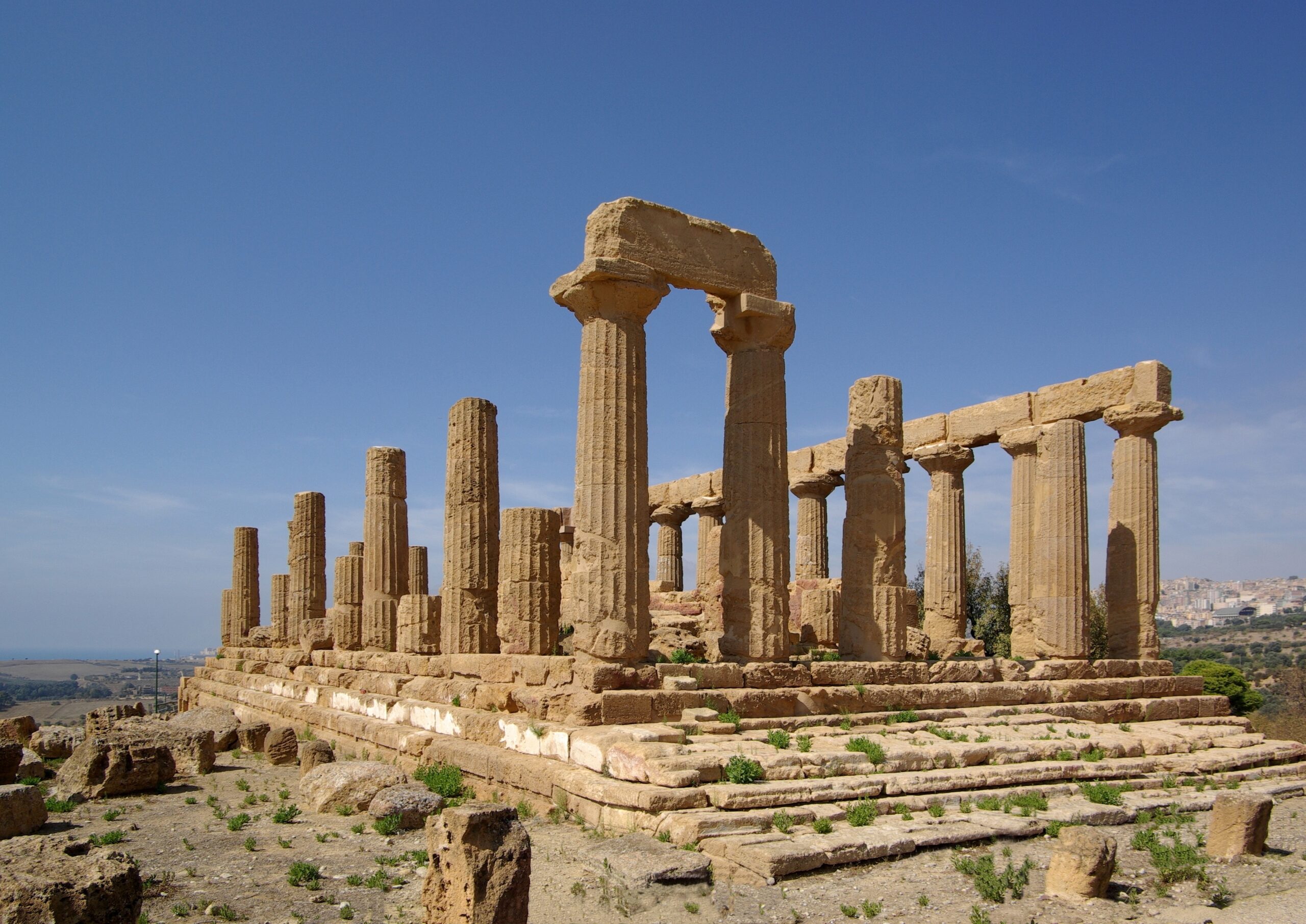 Valle dei Templi, Agrigento — Tempel der Juno im goldenen Licht