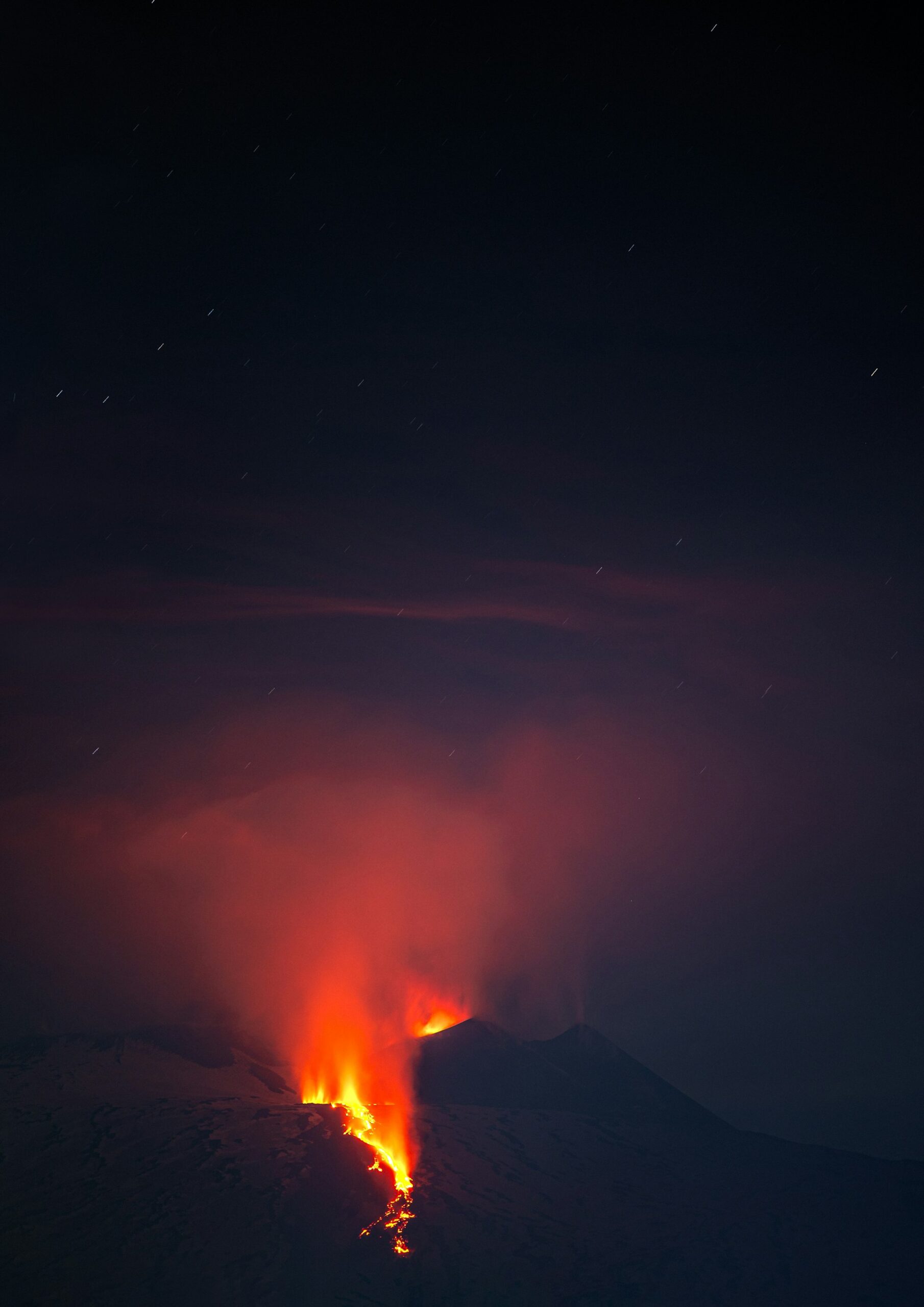 Ätna bei Nacht — Lavaeruption