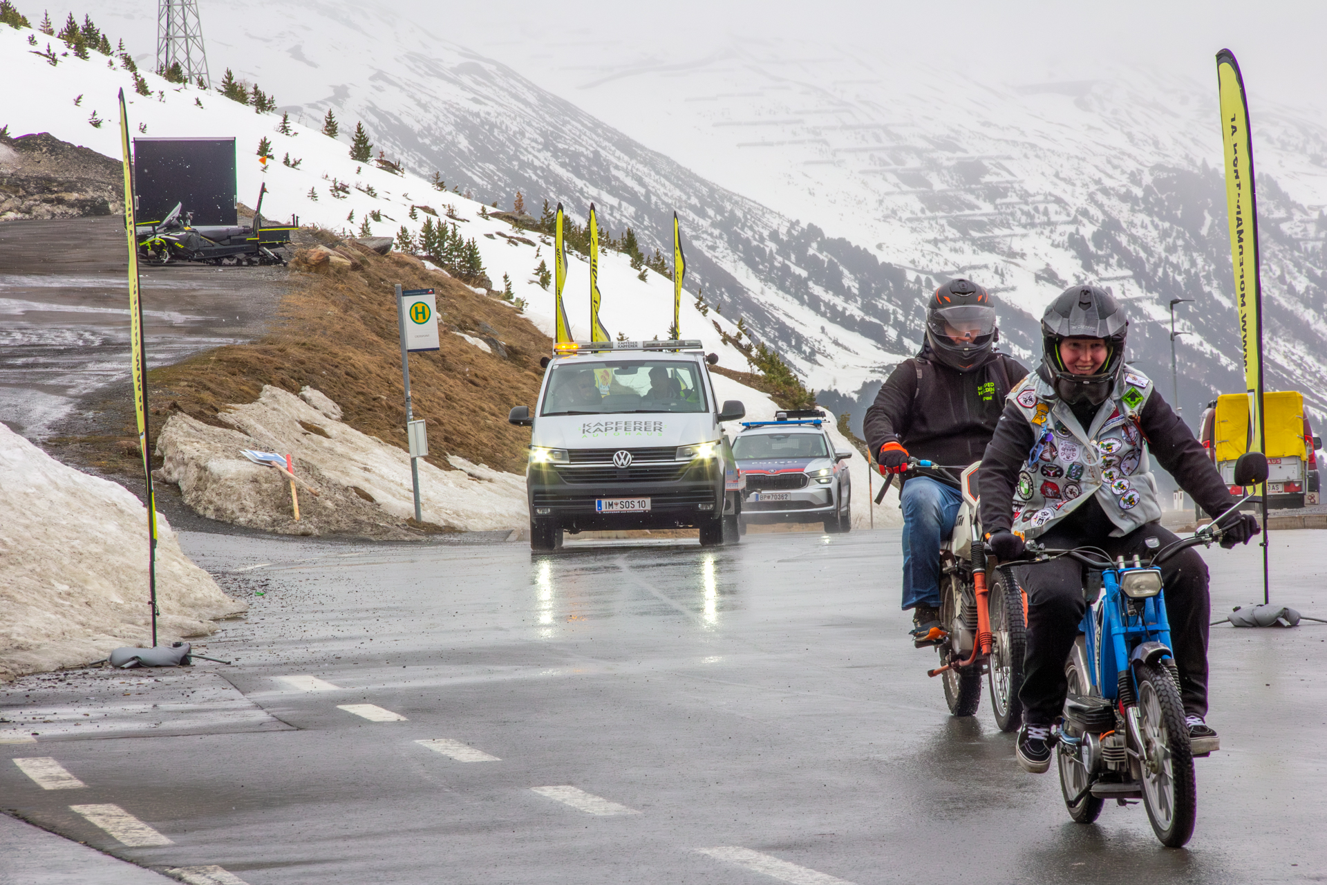Ankunft in Hochgurgl beim 10. Hillclimb des Ötztaler Moped Vereins