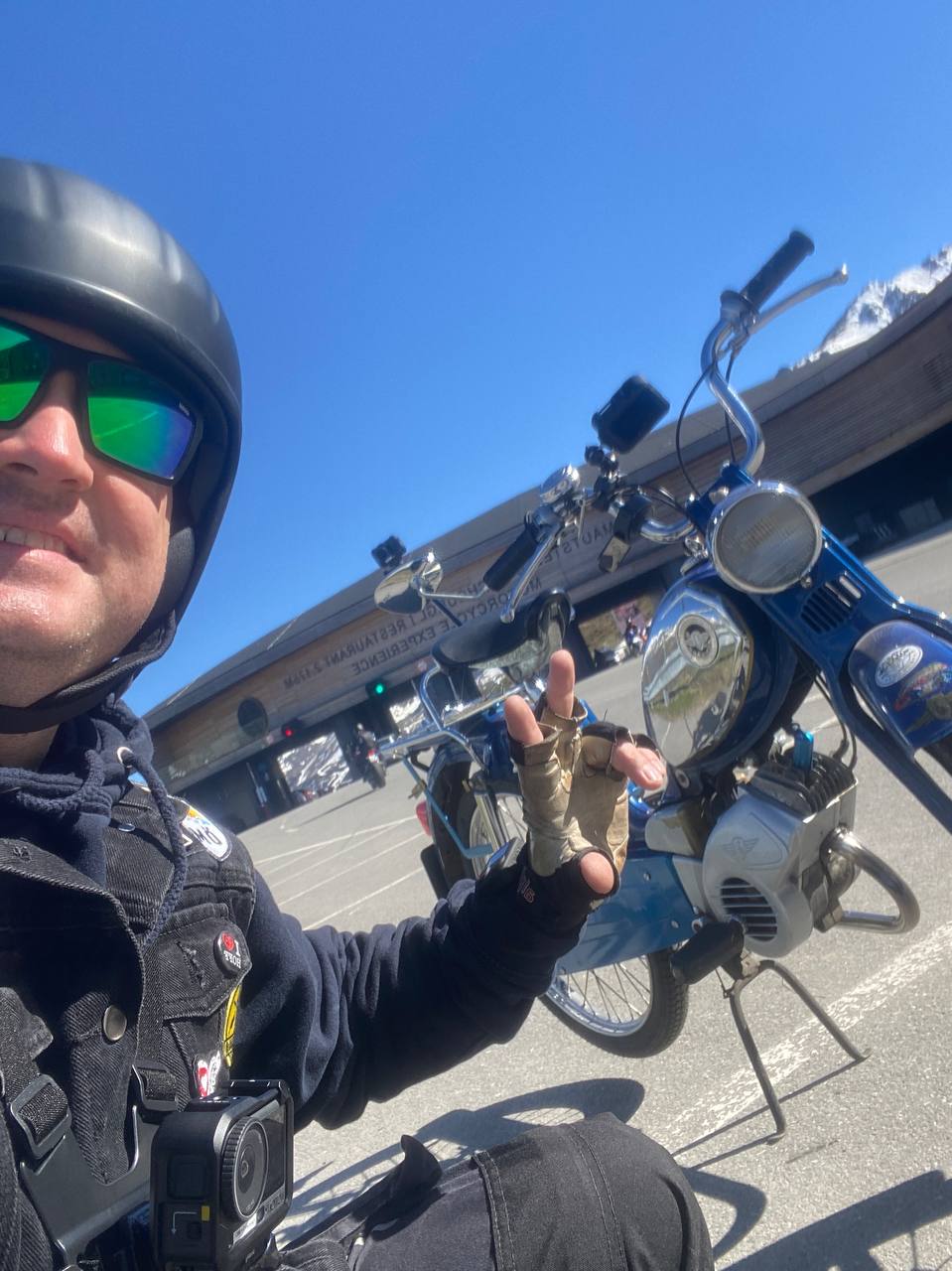Selfie an der Timmelsjoch Mautstelle