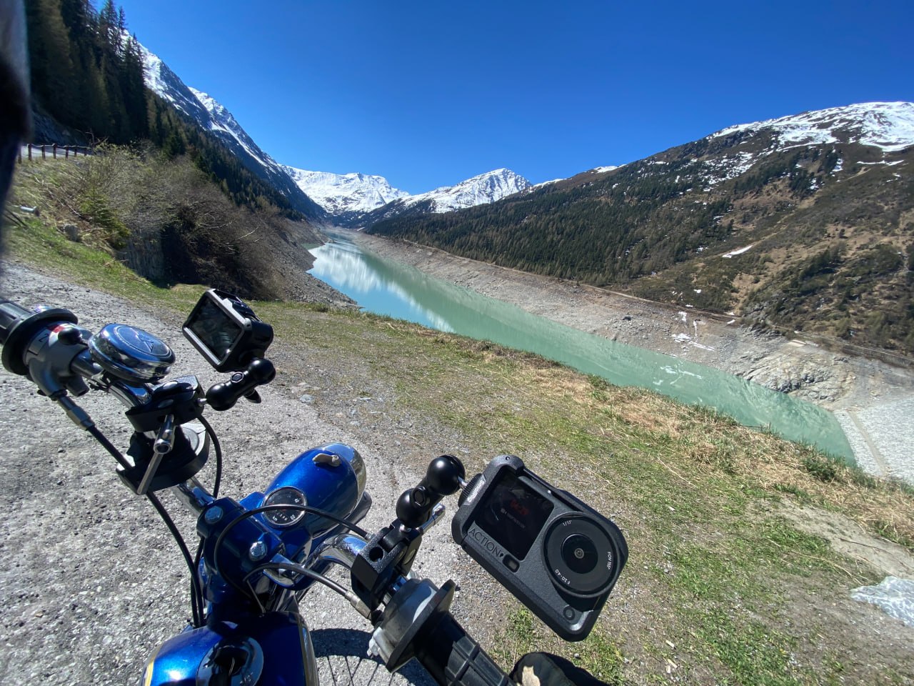 Zündapp am türkisen Gepatschspeicher Kaunertal