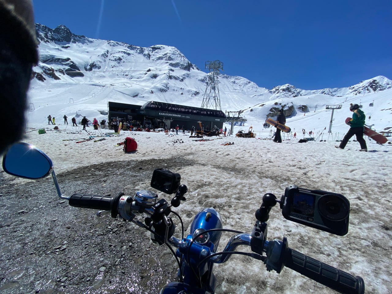 Skifahrer Zündapp Kaunertaler Gletscher